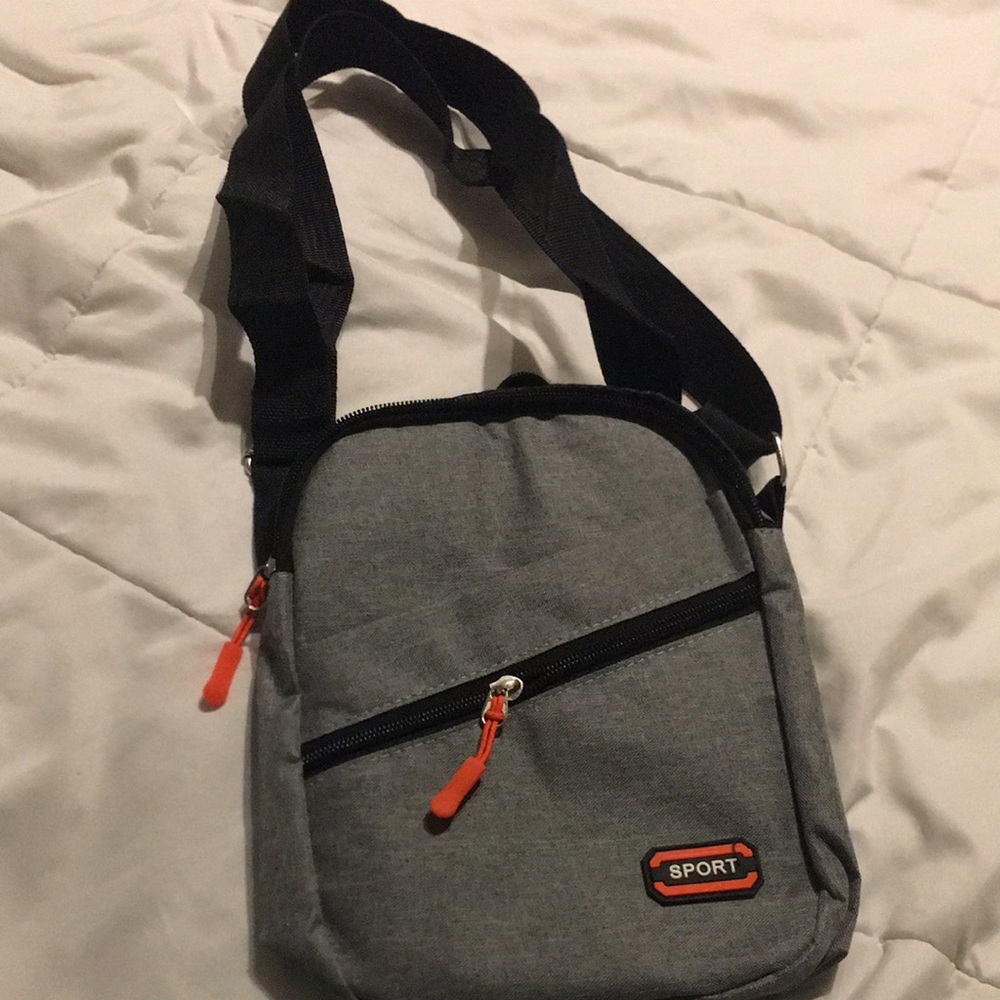 Sporto Gray and Black Messenger Bag with Adjustable Strap